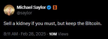 CryptoNewsHntrs's tweet photo. ❓ IF YOU TOOK SAYLOR'S ADVICE A YEAR AGO...

YOU'D BE MISSING ONE KIDNEY AND STILL BE DOWN ~$20K.

#Bitcoin #Crypto #Saylor #Investment #FinancialAdvice #Risk #CryptoLosses https://t.co/vEJS3Iq8ck