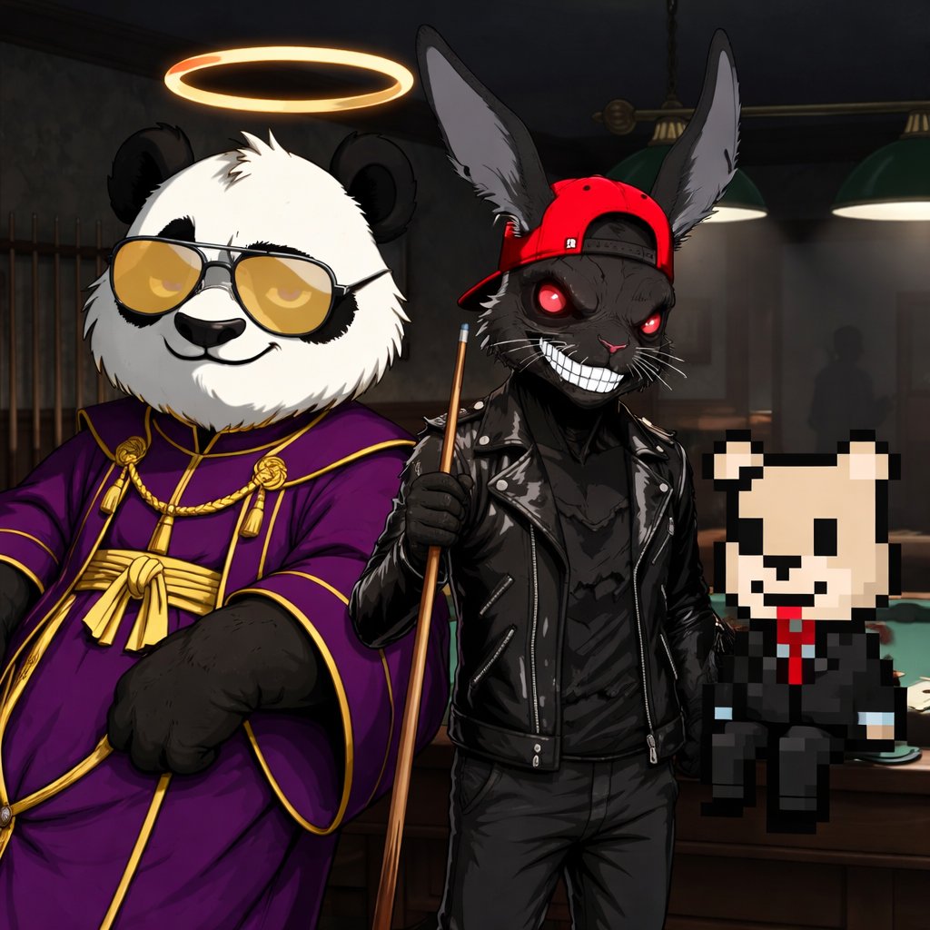 Good morning fam, to celebrate teaming up with the legends at <a href="/DeadBunniesHQ/">Dead Bunnies</a>  &amp; <a href="/PandasOnSol_/">PANDAS ON SOL</a>  and we’re giving away 1 of THEIR NFTs to our community 👀🔥

Yeah… you read that right.

This is more than a collab ,it’s family linking up.

To enter:
• Follow all projects
• RT
•