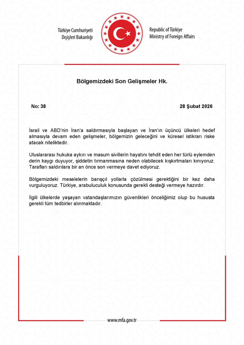 Bölgemizdeki Son Gelişmeler Hk. mfa.gov.tr/no_-38_-bolgem…