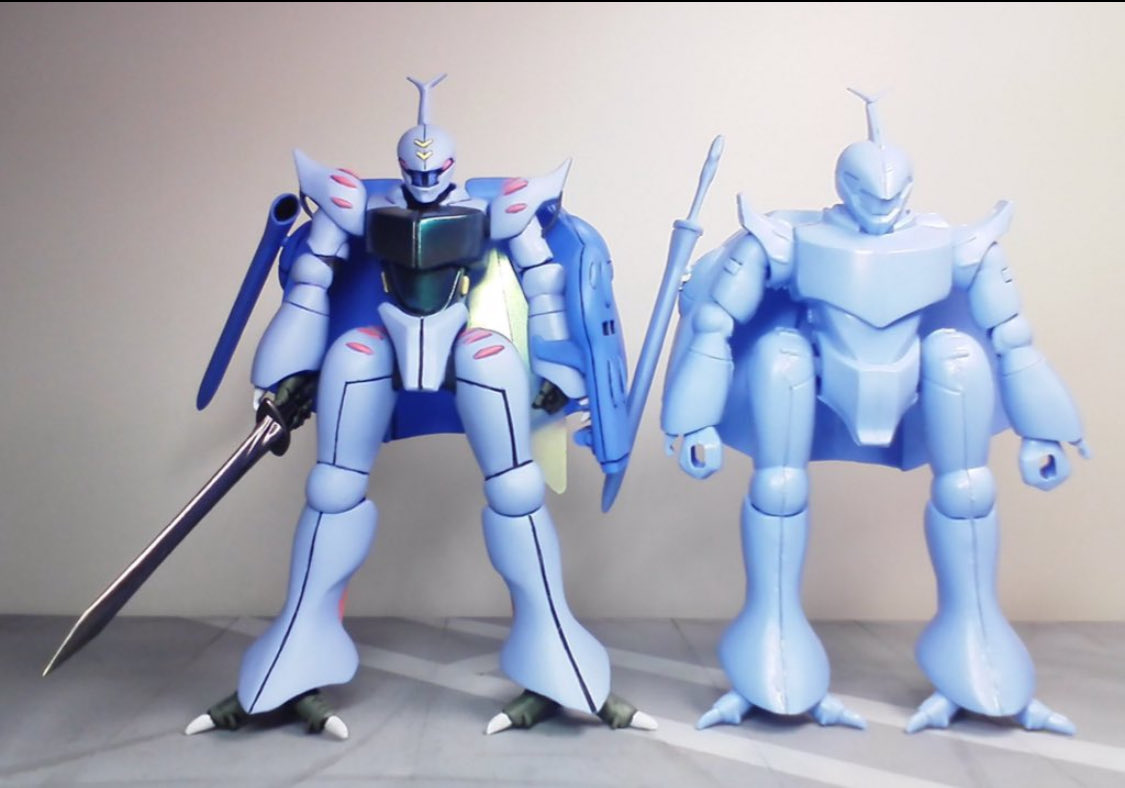 #私のヤバい初手と完成
半世紀近く不評な5百円1/72ダンバインですが素性は良いのでポイント絞った加工すれば出来ない子では無くやれば出来る子になります♪👌😊