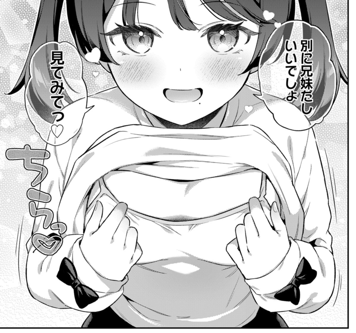 2月20日発売の『COMIC LO 4月号』に漫画24P掲載されています。ナマイキ妹がお兄ちゃんにかまって攻撃する話です!
https://t.co/0Fwiz0uC8t 