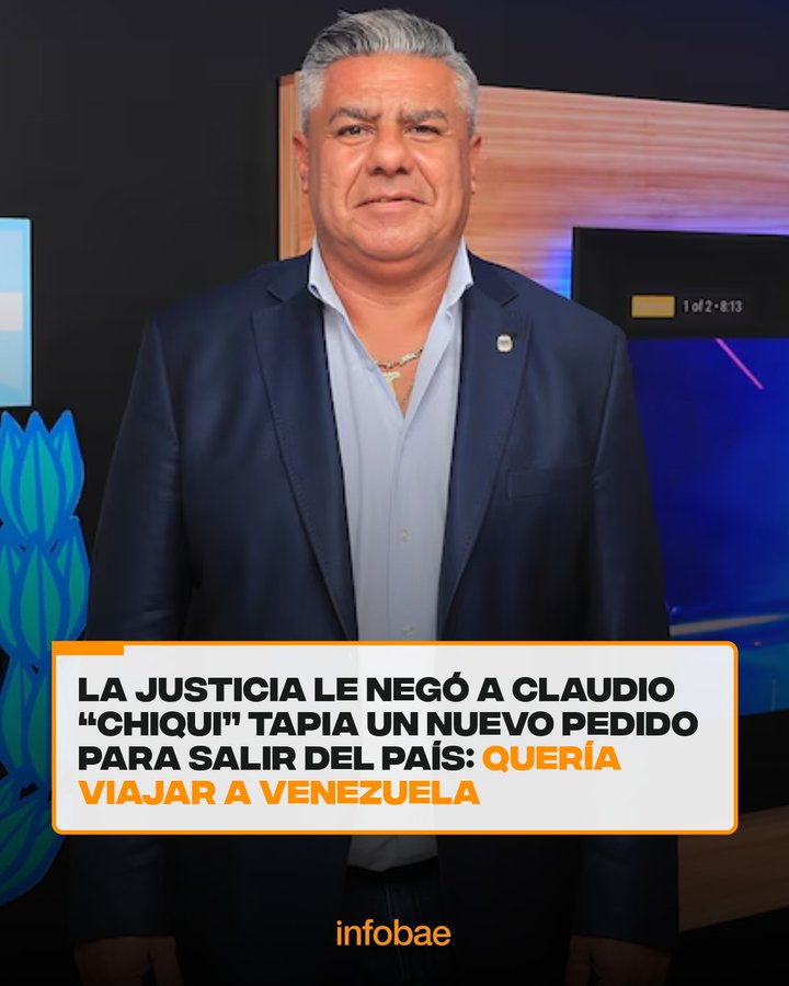 Le negaron a Tapia el permiso para volver a salir del país. Falta que lo metan preso de una vez.