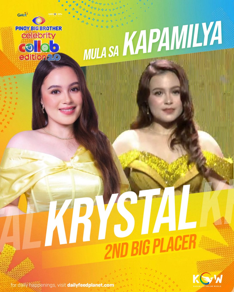 CONGRATULATIONS Krystal ang Kapamilya 2nd BIG Placer ng #PBBCollab20TheBigNight