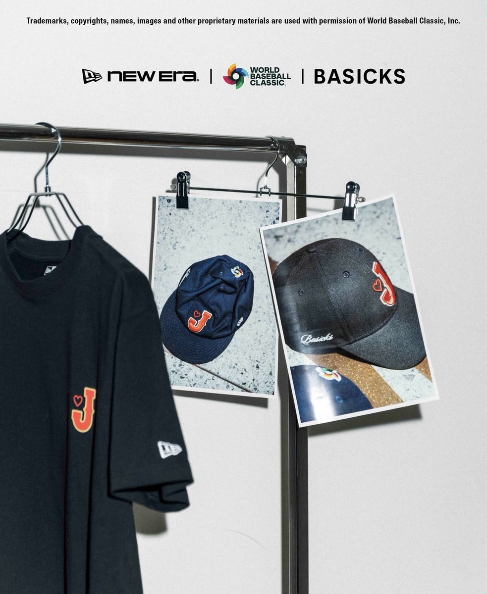 盛り上がりを見せるWBCの限定コラボキャップがオシャレ度やばい。

ニューエラ×BASICKSのコレクションは人気デザインのハートモチーフがJAPANマークに添えられるキャッチーさ。

これ被って大谷選手を観に行きたい⚾️