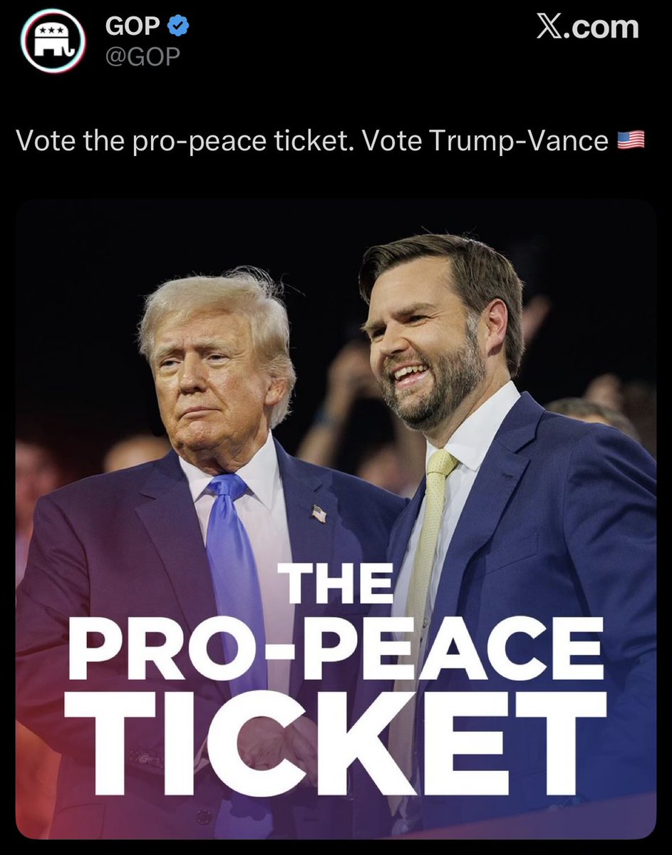 Hey <a href="/GOP/">GOP</a>….how’s that "Pro Peace Ticket" working out?