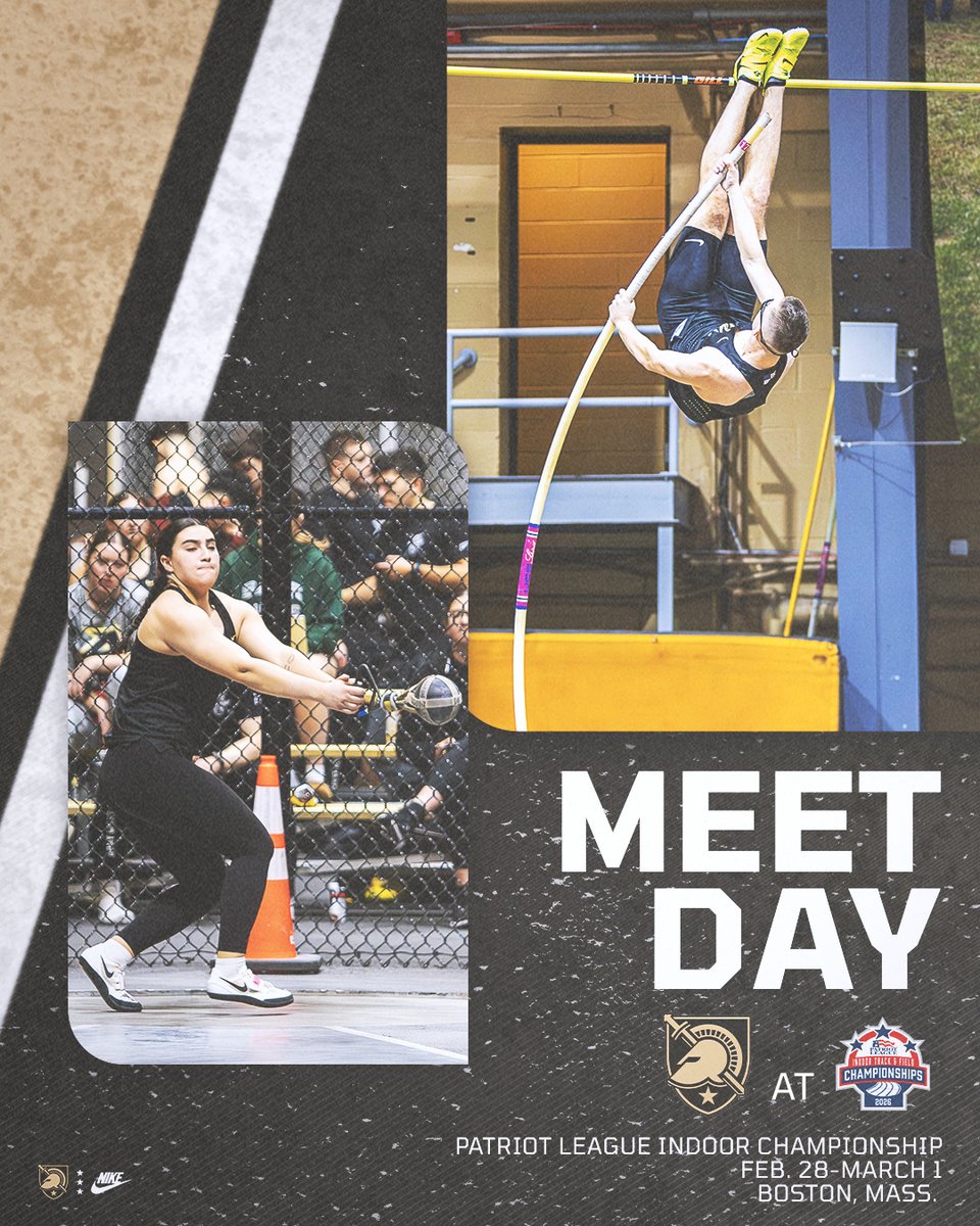 The Patriot League Indoor Championship is HERE‼️

⌚️ ≫ 11 a.m. 
📍 ≫ Boston, Mass. 
🏟️ ≫ BU Track and Tennis Center 
📺 / 📊 ≫ goarmywestpoint.com/indoortrack

#GoArmy