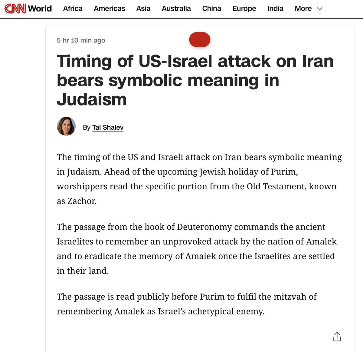 Another religious ritual, beginning with the blood sacrifice of children in Iran..... #Amalek is the archetypical enemy of Judaism, which includes both ALL non Jews and Orthodox Jews. 

Operation Epic Fury: February 28, 2026, is a rare convergence of high-stakes religious and