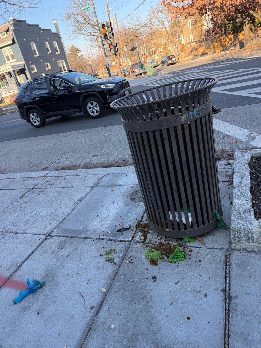 ⁦<a href="/311DCgov/">DC311</a>⁩ sanitation enforcement and cleanup needed at New Hampshire and Webster st nw. Southeast corner of intersection.