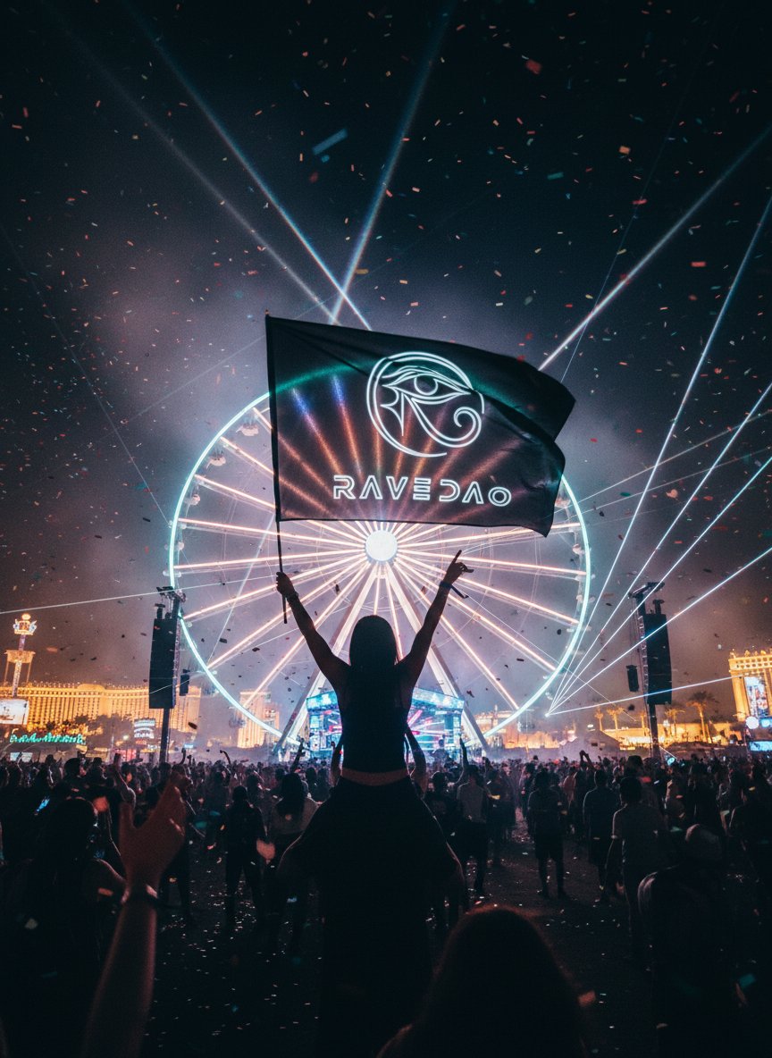 ArtsMaking_King's tweet photo. Some flags are carried. This one commands the sky. 
My entry for the @RaveDAO flag design contest because the culture deserves a flag worth waving.
#RaveTheFlag #RaveDAO https://t.co/uVocVNtglT