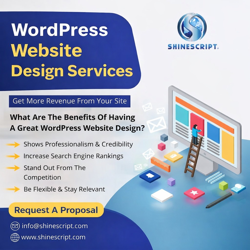 shinescript1's tweet photo. Build a Powerful Online Presence with ShineScript!
Looking for a professional and high-performing WordPress website? 
.
.
🚀 Ready to launch your dream website?
Contact No:+91-9139265561
Visit Website:https://t.co/VlH9gH4Cih
#WordPressWebsite https://t.co/ilarp2tkcf