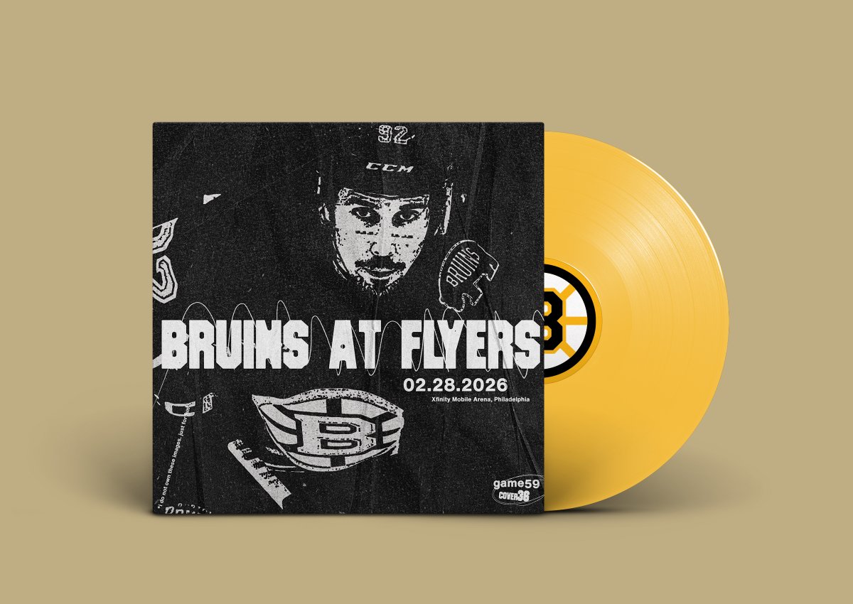 Black &amp; Gold LP Series:
Game 59 — Feb 28
@ Philadelphia Flyers
Cover 36
#NHLBruins