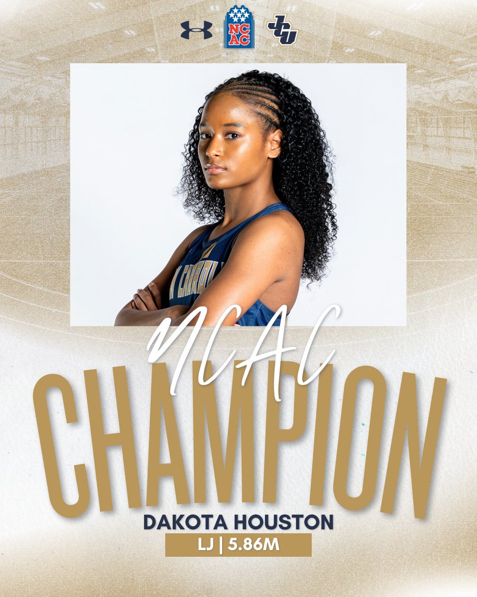 JCUXCTF's tweet photo. Your Day One NCAC Individual Champions🏆

⚡️Dakota Houston (Long Jump)
🔷5.86 Meters
🔷Second consecutive indoor long jump title
🔷New conference meet record

⚡️Abby Schroff (5000 Meter Run)
🔷17:34.10
🔷Second conference title in the event indoors
🔷Fastest time of the indoor season in the event

#StreakUp | #WhyJCU | #NCACs