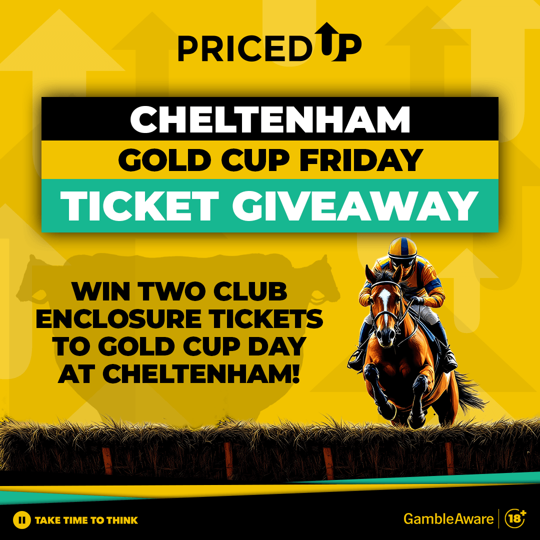 Cheltenham Gold Cup Club Enclosure Tickets are now SOLD OUT, but we have two tickets to give away to one lucky winner! 🎫🤩 

For a chance to win: 
1⃣ Follow <a href="/PricedUpBet/">PricedUp.Bet</a>
2⃣ RT this post 
3⃣ Tag a mate in the comments  

The winner will be announced at 7.30pm on Monday. Good