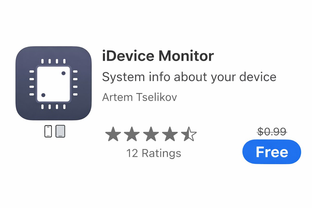 Sn0wbrave's tweet photo. مجاني لفترة مؤقتة⌛️
iActivity Monitor 📱
تطبيق يعرض تفاصيل تقنية دقيقة حول أداء جهازك.
يتيح لك متابعة استهلاك المعالج والذاكرة ومساحة التخزين وسرعة الشبكة، بالإضافة إلى قراءات المستشعرات مثل البوصلة والارتفاع ومستوى الصوت بواجهة واضحة ومباشرة.
رابط التحميل 👇
#SystemMonitor https://t.co/1IpMKTstY3