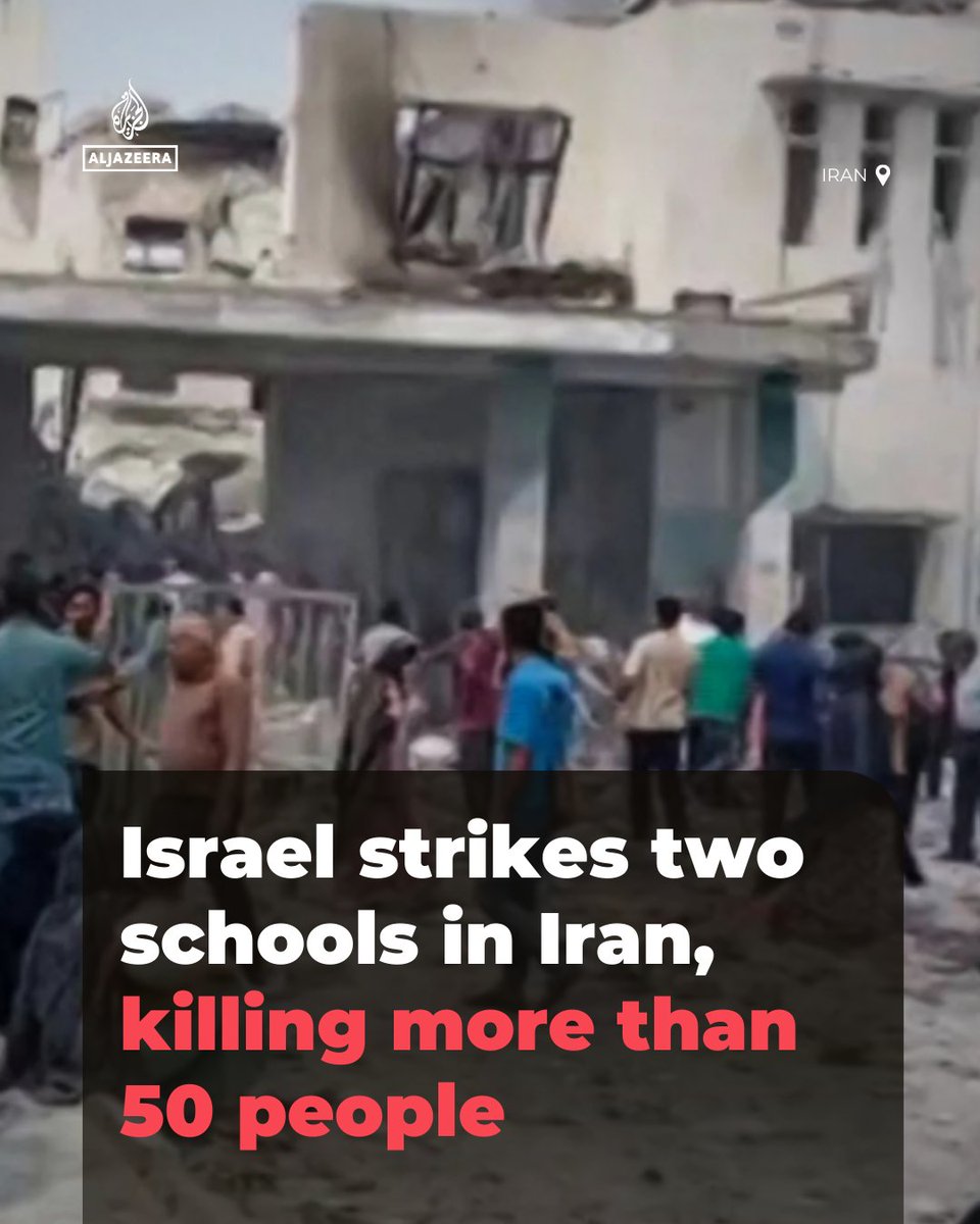 AJEnglish's tweet photo. An Israeli strike has hit an elementary girls’ school in Minab, a city in the Hormozgan province of southern Iran, killing at least 51 people, state media reported https://t.co/KPdwSlHJKt https://t.co/1gZ7Iq9jhi
