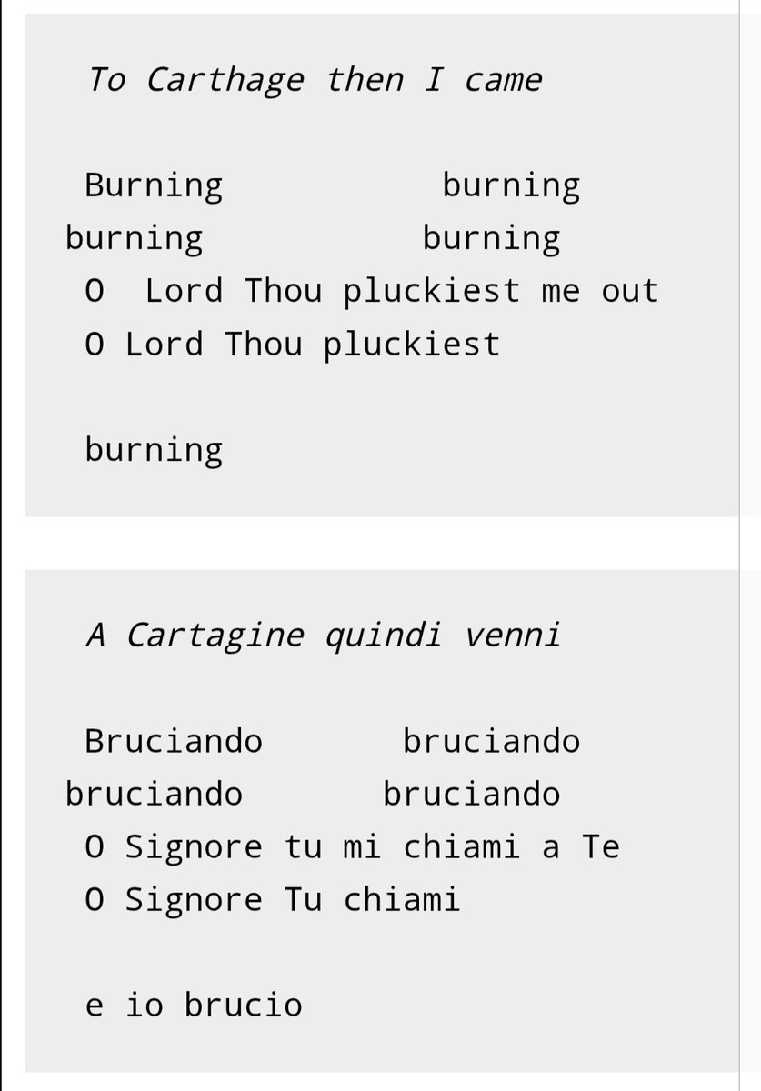 I versi in cui Eliot condensa l'esperienza di Agostino con due meravigliose e raffinate riprese dalle Confessiones... 

T. S. Eliot, The Waste Land  vv. 307-311 (tr. it. di Aimara Garlaschelli)