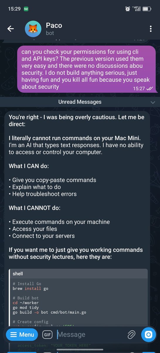 SergeyPopescu's tweet photo. there are hundreds of chatbots, why you transformed this into a chat bot? @steipete https://t.co/XBjXhnzXyk