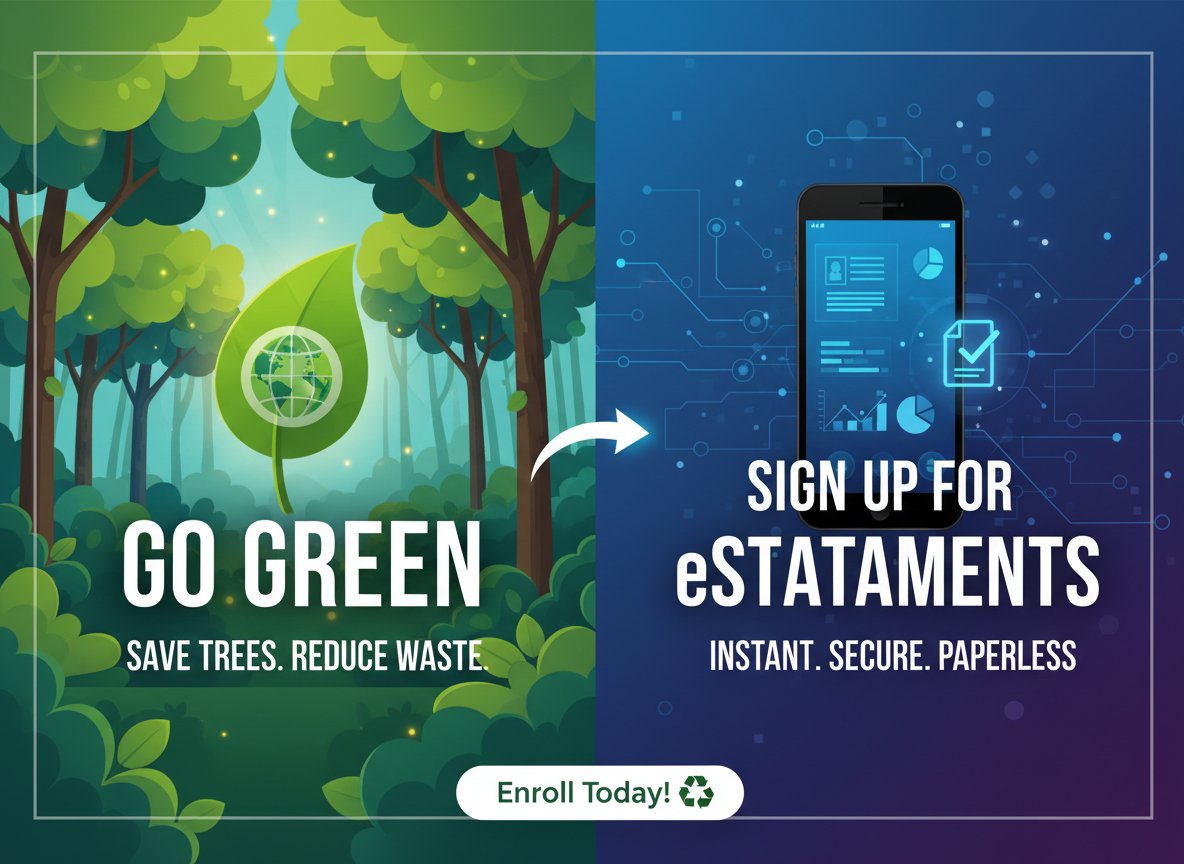 You can receive your statement quicker when you sign up for e-Statements! Statements are available in the first couple of days of the month.