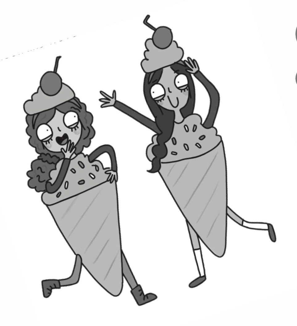 Catiewilkins's tweet image. May I suggest for #WorldBookDay all your children dress up in ice cream costumes to be Hope and Leila from Cafe Chaos (illustrated by the fantastic Katie Abey ) 📚 🎉 #bestfriends #bestfriendgoals #reading #icecream