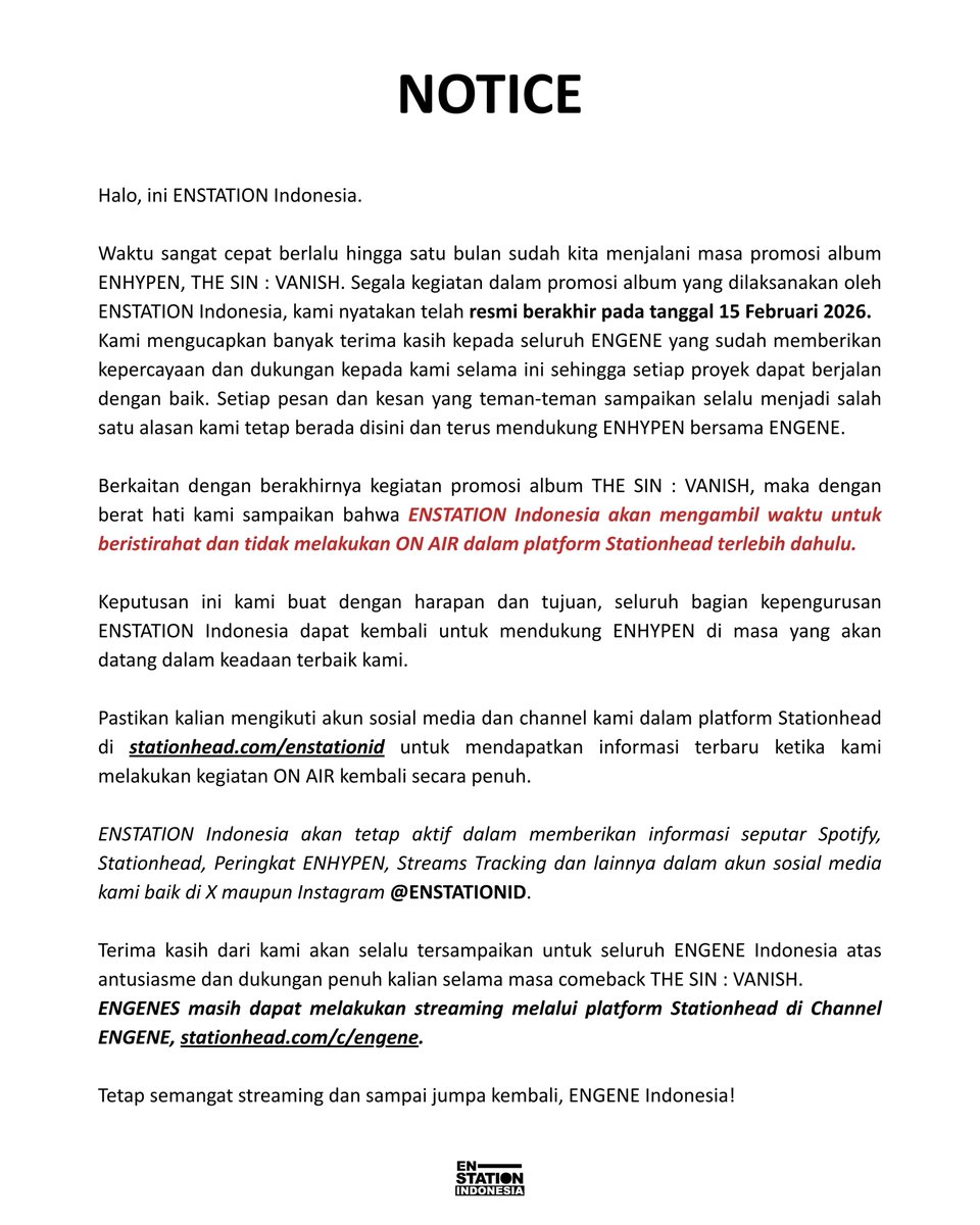 ENSTATION INDONESIA tweet media