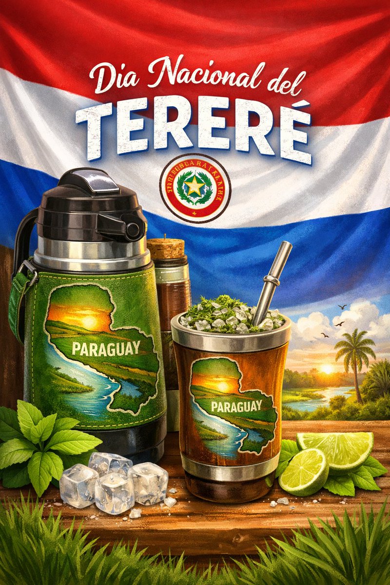 rolo_irrazabal's tweet photo. ¡Feliz Día Nacional del Tereré! 🧉❤️🤍💙
Que nunca falte el hielo, la yerba y la buena compañía.
#terere #paraguay
Bebida mística y ancestral guaraní que amamos.
Gracias a Dios puedo tomar tereré.
Atte: Rolo 😊🇵🇾. https://t.co/YaVE2cuXRZ