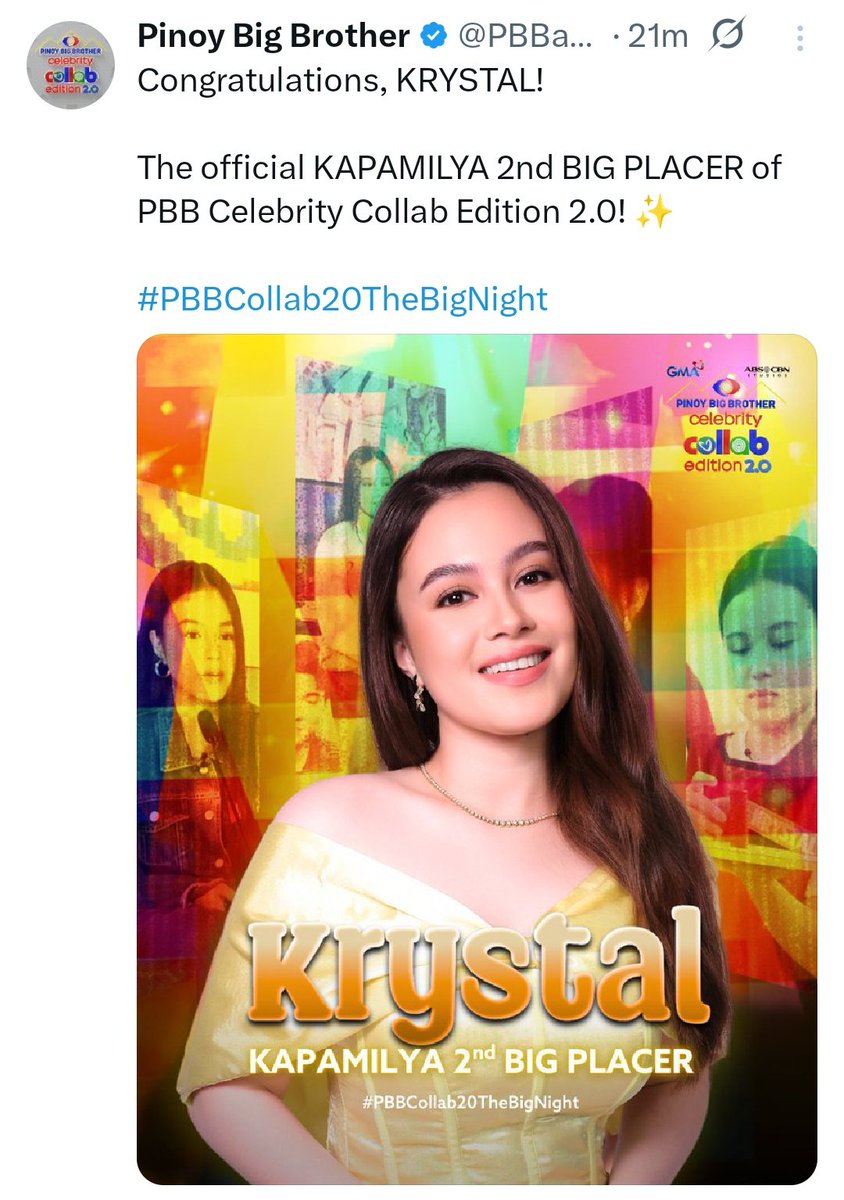 rjenn_cel's tweet photo. Ang aking BIG WINNERS! 💚💛

RAIN WILL REIGN | SHINE BRIGHT KRYSTAL
#RainCelmar | #KrystalMejes 
#PBBGen11BigNight 
#PBBCollab20TheBigNight https://t.co/35QTsXkqU2