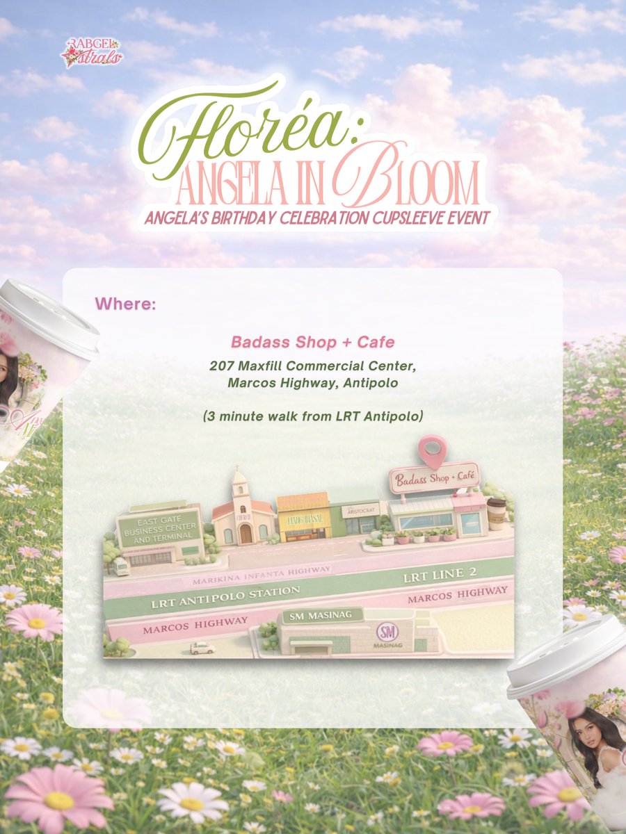 Closer than you think 🌸

Floréa: Angela in Bloom is happening in Antipolo — just a short 3-minute walk from LRT Antipolo Station 🚉🌷

Quick ride, quick walk, straight to our little spring garden ✨

Register on the link and see you there! 💗🌸

#AngelaInBloom #AngelaMuji