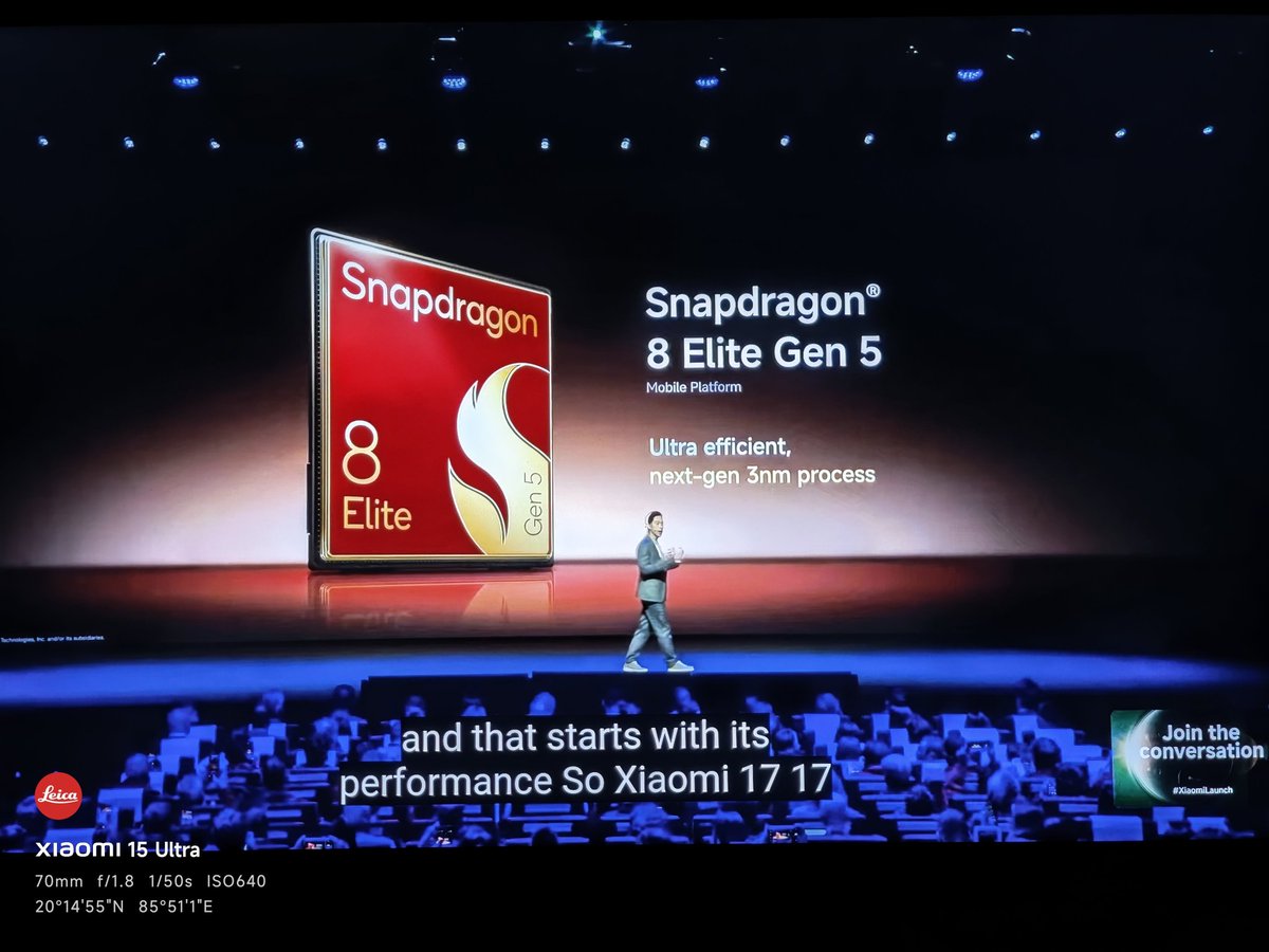 ajayrayapati9's tweet photo. #Xiaomi 17 Features Latest Snapdragon 8 Elite Gen 5 Processor β‘
#Xiaomi17Series #XiaomiPad8 #MasterNight #XiaomiLaunch
@sandeep9sarma @s_anuj @Ritij @XiaomiIndia @XFCHyderabad
@pixelwithme @gautmeluvhyd https://t.co/GHtwz88w8N