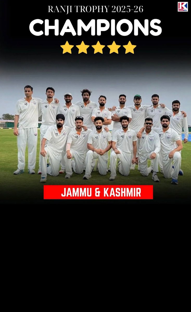 Altaf_Gujjar's tweet photo. What a proud moment for all of us as we won the maiden  #RanjiTrophy 
#RanjiTrophyFinal was amazing
Well done team @jkca_srinagar 
Cngrts @OmarAbdullah @Yudhvircharak @ABDULSAMAD___1 @QamranIqbal  @shubhampundir0 #parasdogra #sahillotra #sunilkumar #yawerhussain #kanhaiyawadhwan https://t.co/izY5mJlGOT