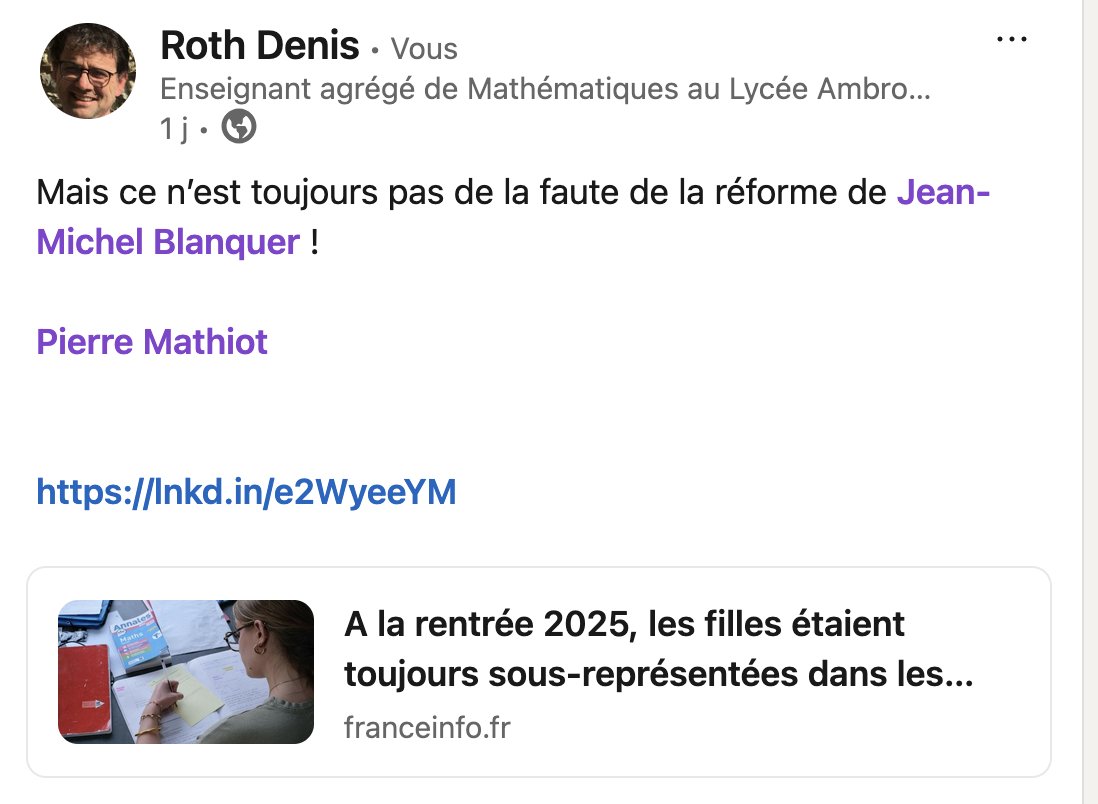 Quelques réactions intéressantes sur l'autre réseau : 

linkedin.com/posts/roth-den…