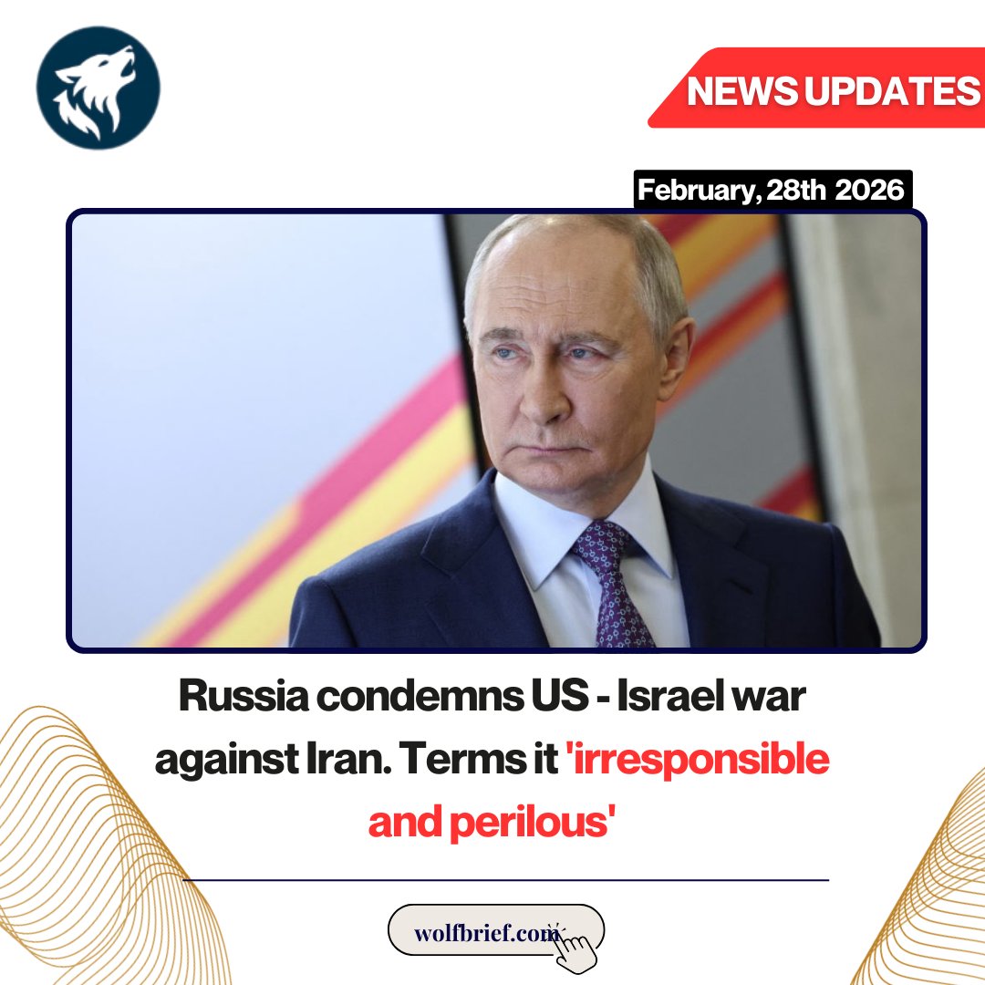 wolfbrief_'s tweet photo. 🚨🇷🇺Kremlin has condemned US led Israeli aggression against Iran

In a long post, Russia describes it as 'irresponsible and perilous' for the world. https://t.co/x6rKMoNvxl