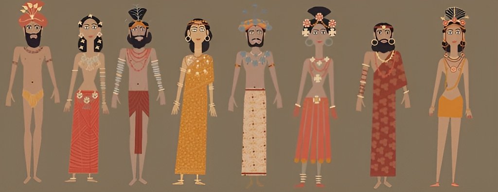 •Vestimentas do período da civilização do Vale do Rio Indo (2600-1900 a.C.)