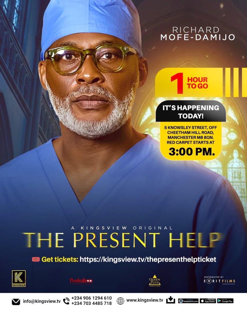 KingsViewTV's tweet photo. I HOUR TO GO! 
Manchester🇬🇧🇬🇧 “The Present Help” Movie Premiere https://t.co/5BS3eW0B6e