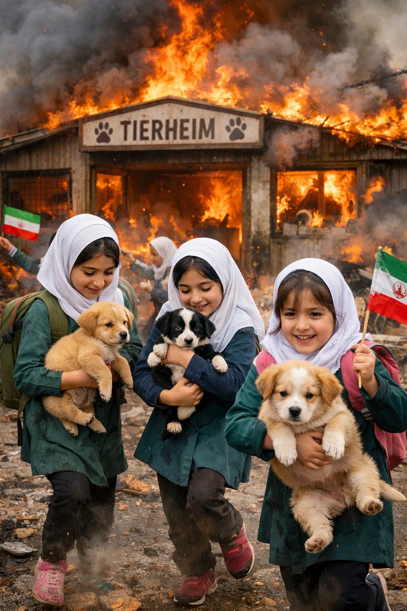 TobiasHuch's tweet photo. Exklusive Foto für die #ARD (@ARD_BaB & @tagesschau) und Meldung der "Regierung der Liebe" in #Teheran (#Iran): "Die zionisitische Mörderluftwaffe hat den teuflischen Satanbombern der USA einen gezielten Angriff auf die Kuschel-Flausch-Station unserer tierlieben Revolutionsgarde durchgeführt. Mutige Schulmädchen haben die Welpen Allahs aus den Juden-Flammen gerettet. Hoch lebe unsere Führung!"

Mal schauen, wann das im ARD-Ticker landet.
