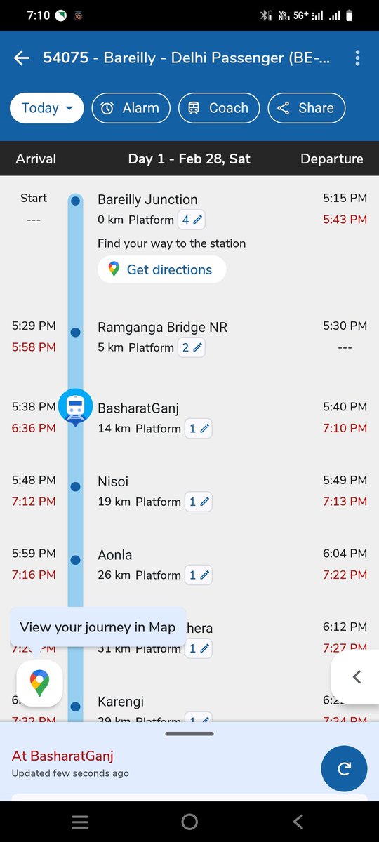 <a href="/RailMinIndia/">Ministry of Railways</a> 54075 train Bareilly से दिल्ली को चलने का समय 5:15 है ।  यह ट्रेन काफी लेट हो चुकी है <a href="/AshwiniVaishnaw/">Ashwini Vaishnaw</a> <a href="/PMOIndia/">PMO India</a> <a href="/RailwaySeva/">RailwaySeva</a> <a href="/drm_mb/">MB Division NR</a>