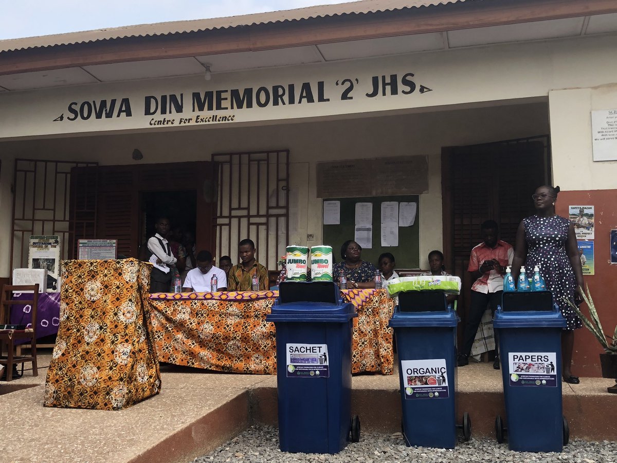 afccsd's tweet photo. Promoting Clean Schools, Building Sustainable Futures

———————————————-
On Wednesday, 25th February 2026, the African Foundation for Climate Change and Sustainable Development (AFCCSD), in partnership with the T-Del Foundation and the Eco-Innova Foundation, donated waste bins to https://t.co/U9IbLGtE3x