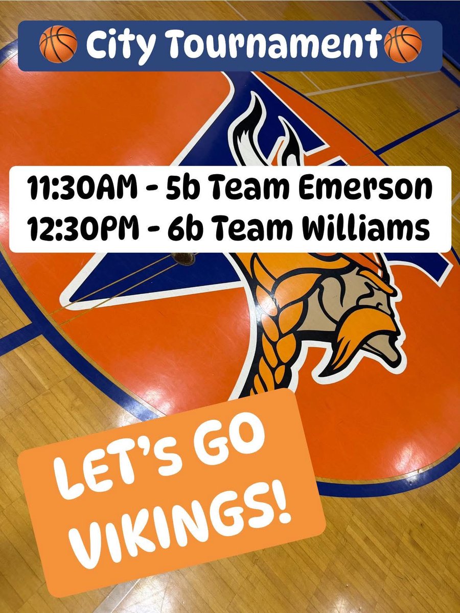 Good luck to our teams playing in the City Finals today at Elder! Go Vikings! 🧡🏀💙
