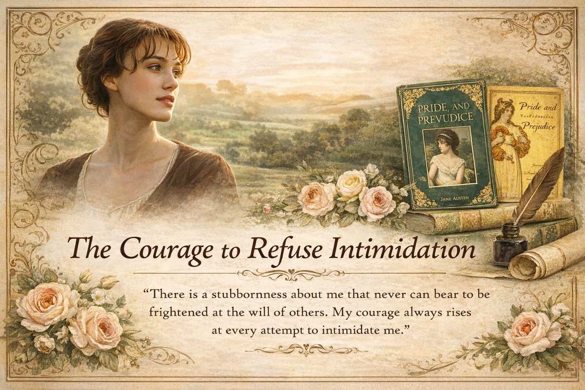 KingaBrady's tweet photo. Check out my latest article: The Courage to Refuse Intimidation in Pride and Prejudice by Jane Austen https://t.co/z4iN3exC8c via @LinkedIn https://t.co/P8AxMw53m0
