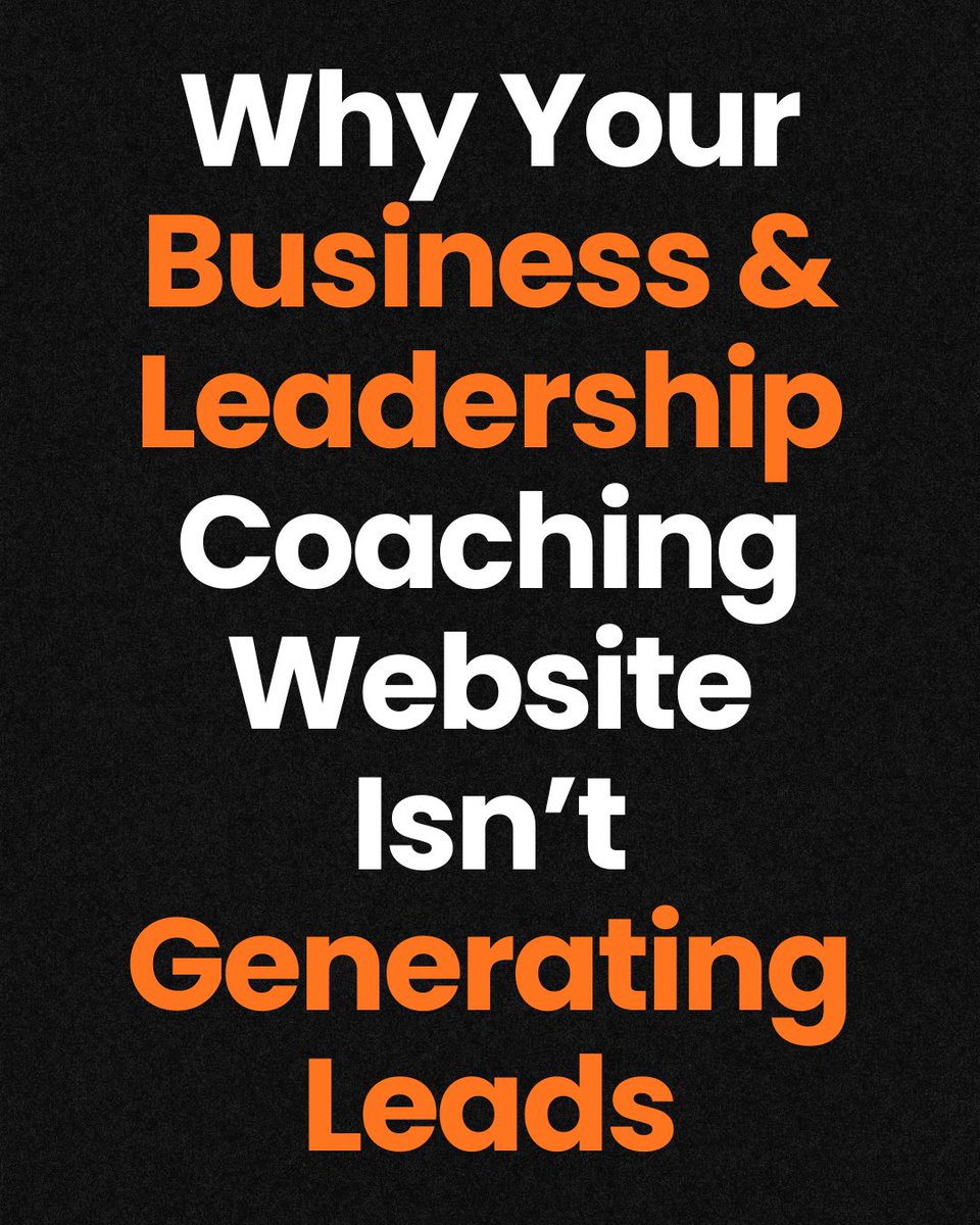 Business &amp; Leadership Coaches:

If your website isn’t generating leads, it’s not your credentials — it’s your positioning.

Vague messaging + no clear CTA = no conversions.

Comment WEBSITE for the framework.

#BusinessCoach #LeadershipCoach #ClientAcquisition #SEOForCoaches