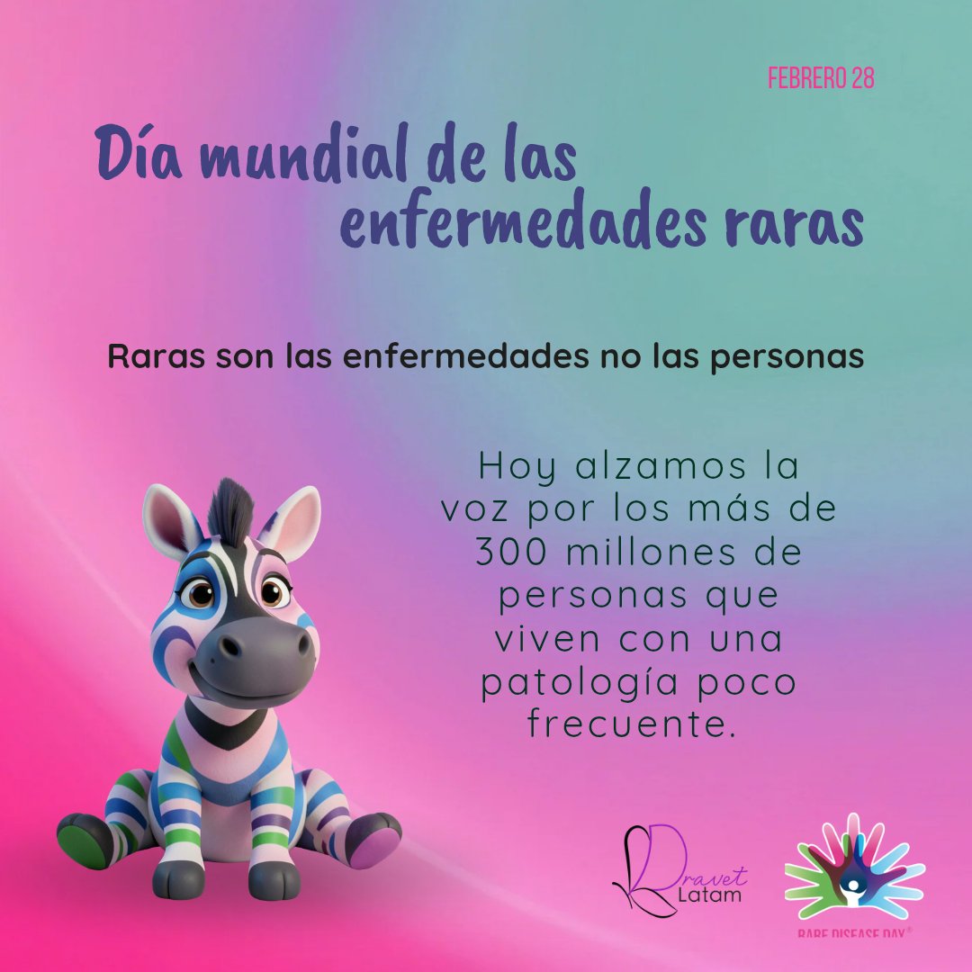 Hoy, 28 de febrero, alzamos la voz por los más de 300 millones de personas con enfermedades raras en el mundo. 🌍💜
​No pedimos privilegios, pedimos equidad:
🔬 Más investigación.
⏱️ Diagnósticos rápidos.
🤝 Inclusión verdadera.
​Lo "raro" debería ser la falta de apoyo, no la