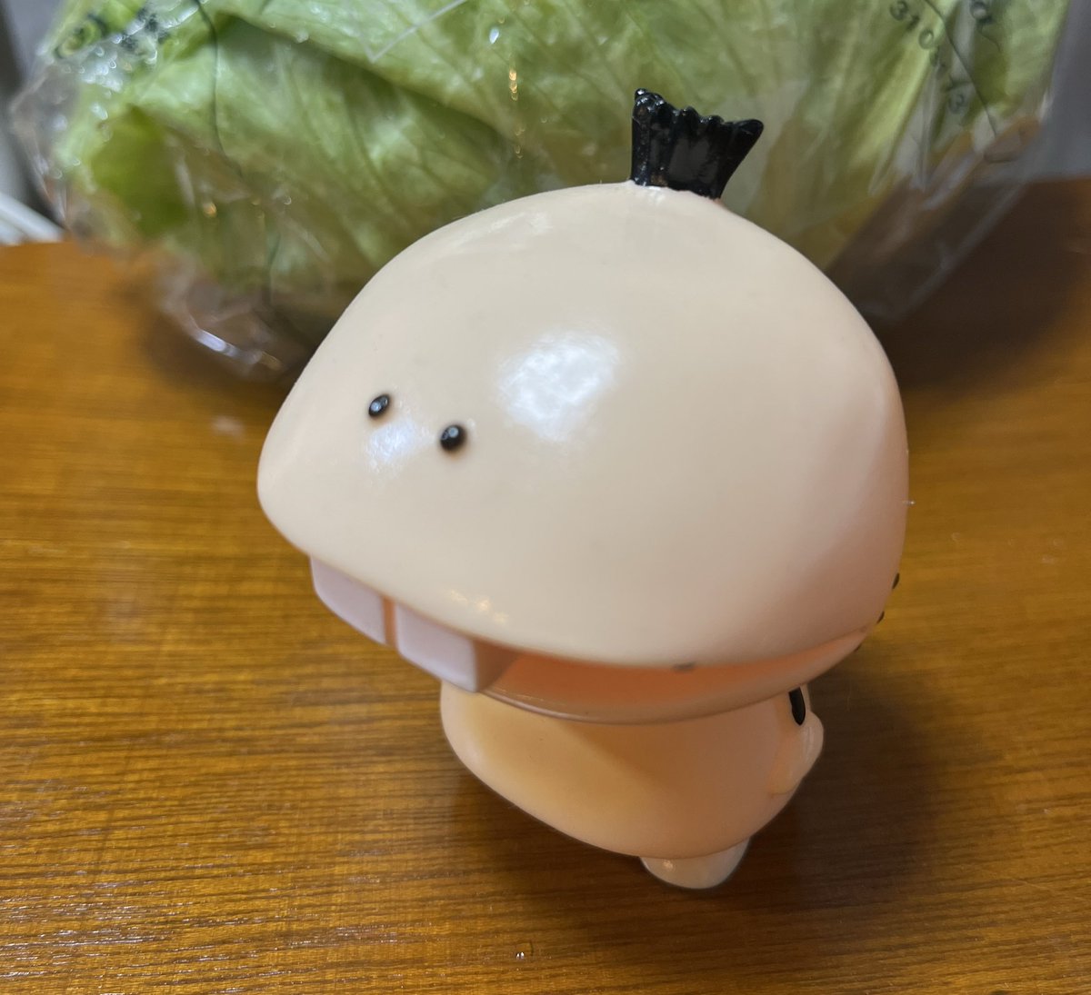 買ってきたレタスのキャラクターが最低人みたい(笑)
