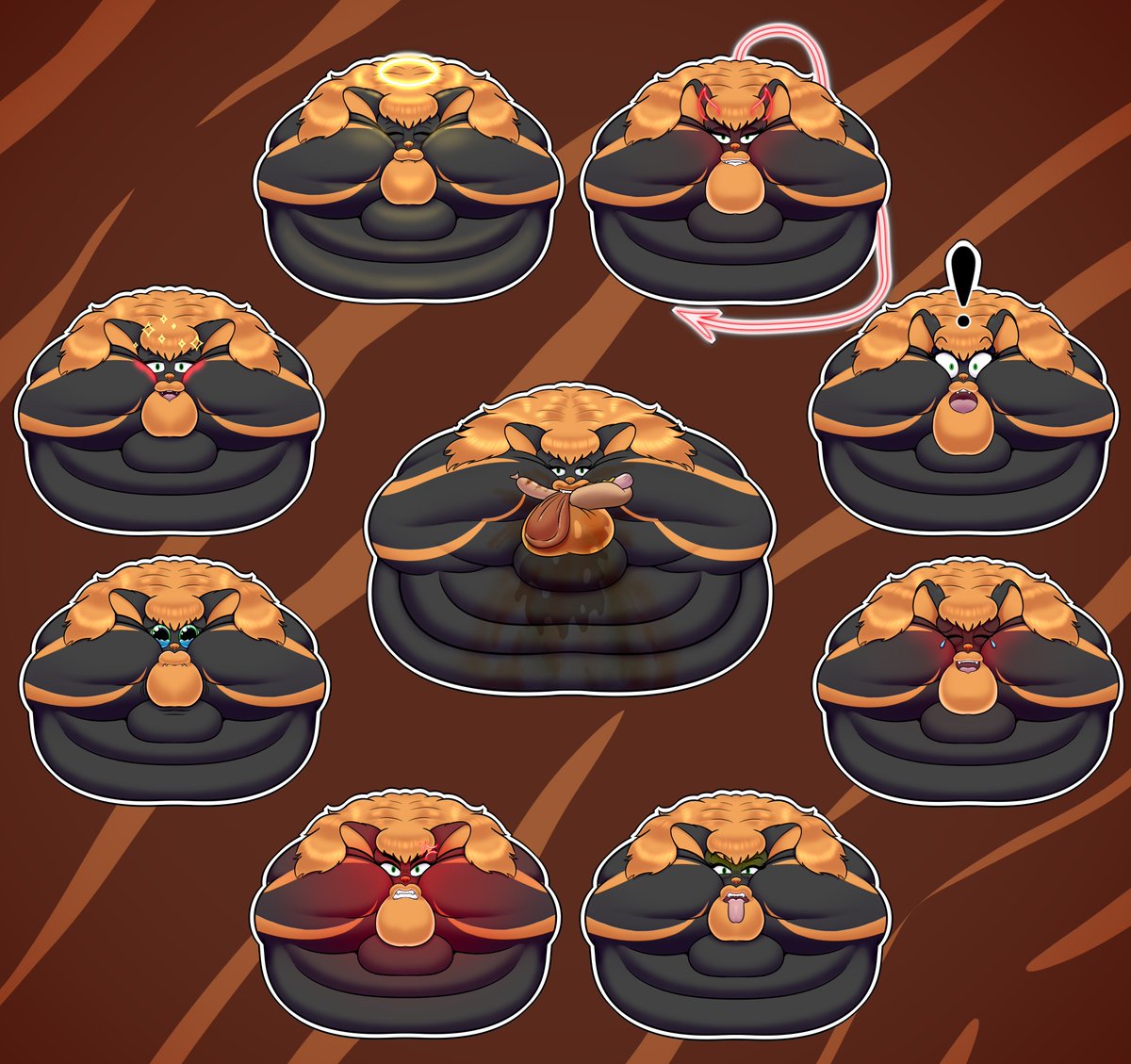 Set of 9 fatfaces for Someguyyoudontknow3.0 over on Furaffinity, of their character Beatrix!