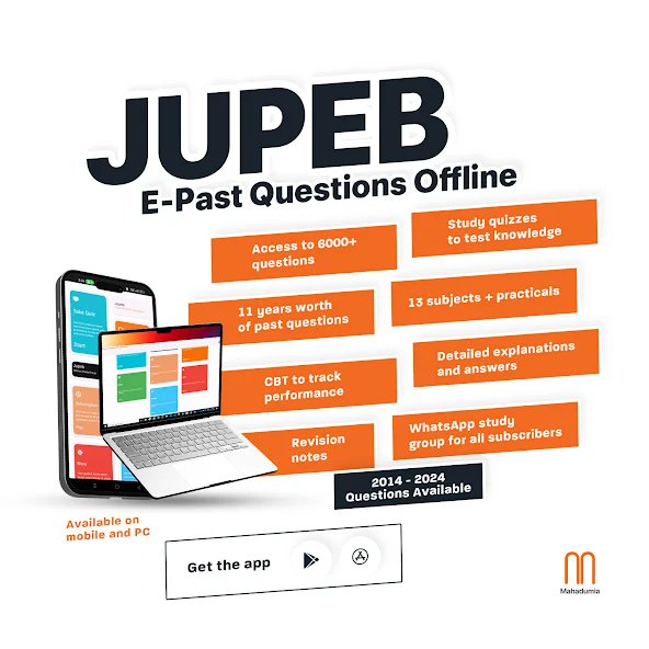 mahadumia's tweet image. JUPEB success means practice and consistency.

Get 6000+ past questions, explanations, quizzes &amp;amp; note, all offline.

Stop guessing. Start practicing.

Download the JUPEB E-Past Questions App today.

play.google.com/store/apps/det…
#JUPEB #DirectEntry #StudySmart #jupeb
