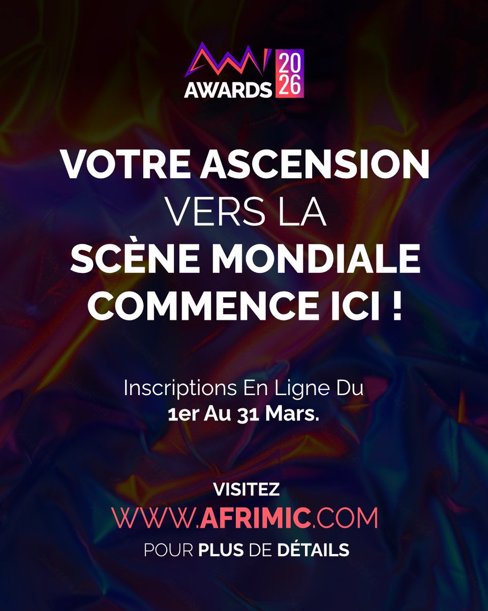 ami_rdcongo's tweet photo. J-1. VOTRE MOMENT EST ARRIVÉ ! 🎤🌍
Les soumissions pour les AMI 2026 ouvrent le 1er mars !
De la scène locale à la mondiale, franchissez le pas.
📅 du 1 au 31 mars
👉 🔗 https://t.co/yNEckNqtDP
#AMI2026 #AfricanMusicIcons #AMIRDC #ThisIsAMI https://t.co/ubWe9zH4Z1