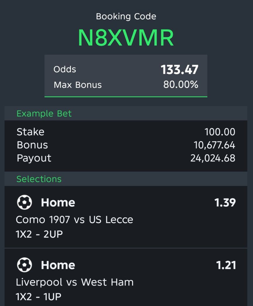 WinArena33's tweet photo. Tips For Today 🔥🔥🔥

https://t.co/RuMv1AtyWU  ---  X70C602B

SportyBet code  --  N8XVMR

Stake Wisely 🔞 https://t.co/37yK0z3wv0