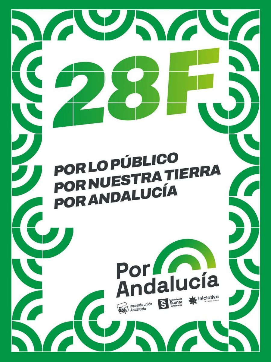 iujerez's tweet photo. Por lo público.
Por nuestra tierra.
Por Andalucía. 
✊🏼💚🤍💚

¡Feliz #DíadeAndalucía! #28F https://t.co/CWwf12Zg5E