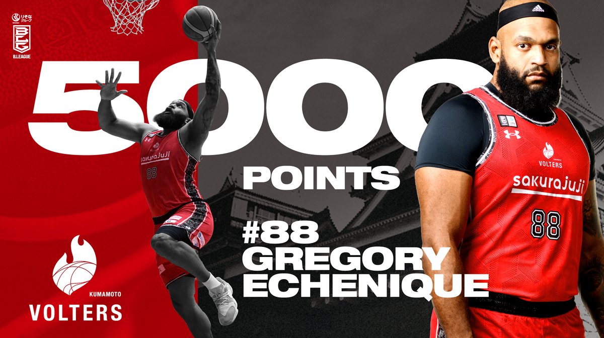 記録達成】 本日の試合で、#グレゴリー・エチェニケ 選手が、B2個人