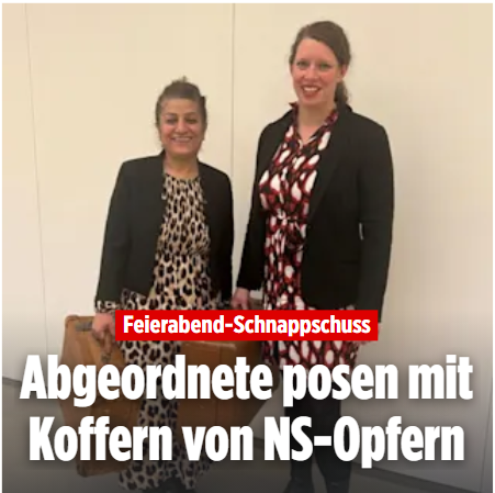 cyan_rk's tweet image. #Bremen
"Die #SPD-Abgeordnete Katharina #Kähler (47) und Bürgerschafts-Vizepräsidentin Sahhanim #Görgü-Philipp (56, #Grüne) posieren auf dem Foto fröhlich mit Koffern von #Holocaust-Verfolgten."
👉Gedankenspiel:
Was wäre los, wenn..?🤔
#Koffer 
bild.de/politik/inland…
