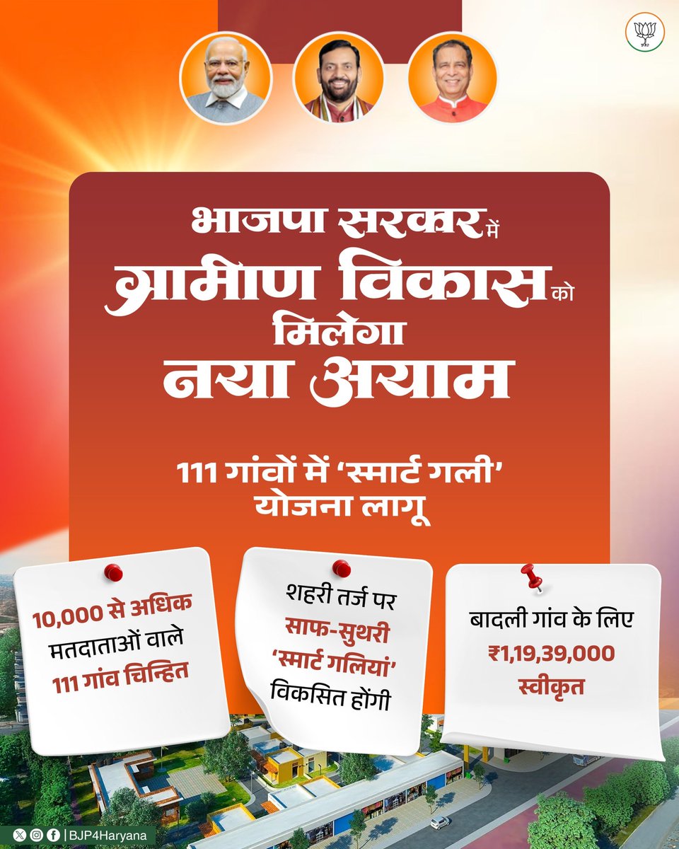 satenderparmar7's tweet photo. भाजपा सरकार में ग्रामीण विकास को मिल रही नई दिशा https://t.co/KNMO3Uhfky