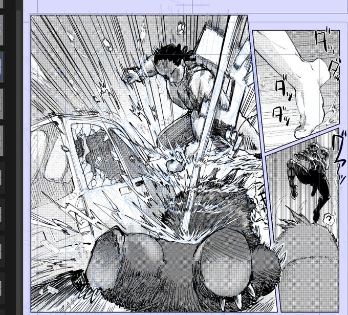 導入長いのはいつものことながら変なシーンに凝って脱衣シーンまで辿り着けそうになく、いったい自分は何を描いているんだろう……ホントにエロ漫画を描く気はあるのか……?と一瞬反省しかけながら、しかしムダに陰茎が露出してるのとかはやっぱエロ漫画かな……と考え直した